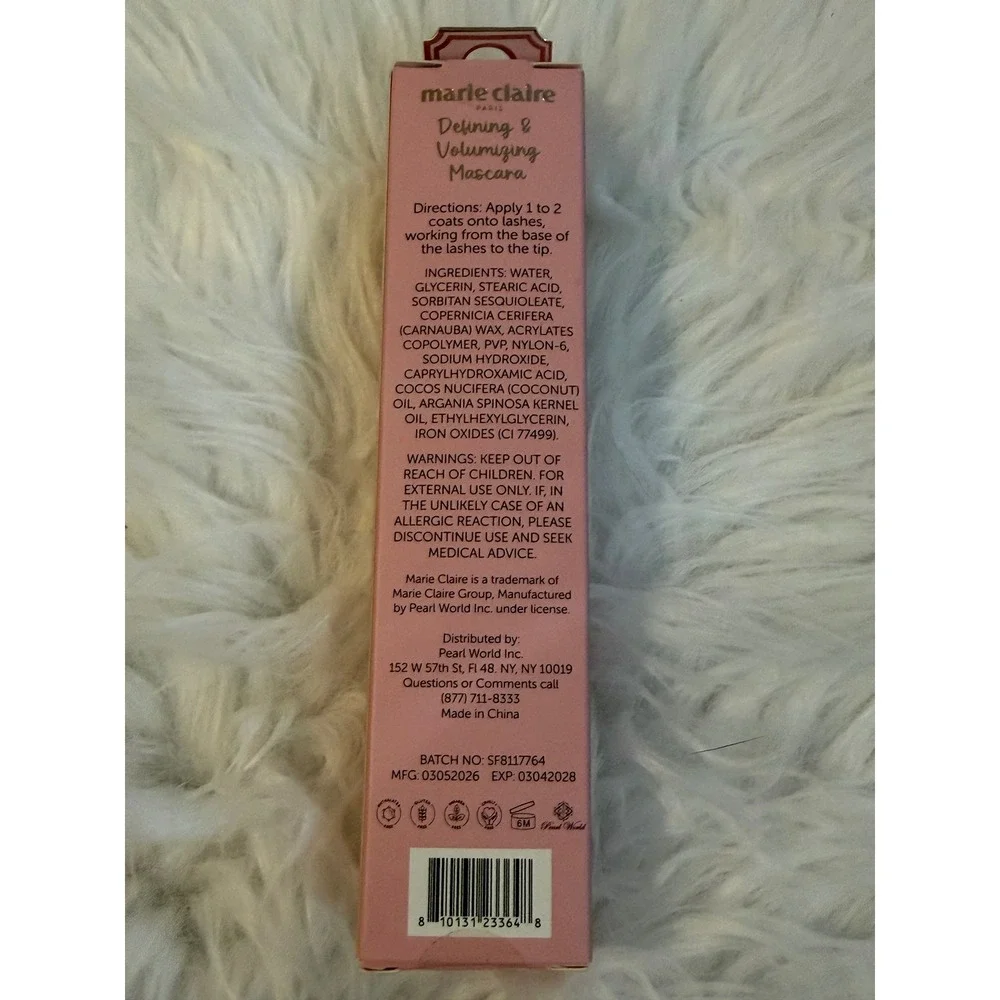 Marie Claire Paris Defining & Volumizing Mascara Jet Black 8ml Argan Oil Infused